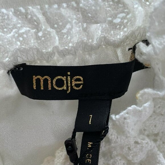 Maje Lava Embroidered Lace Top in Ecru Woman's Sz 1 (US Sz S) NWT - Picture 5 of 11